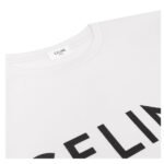 CELINE LOOSE T SHIRT IN COTTON JERSEY ECRU-BLACK
