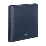 CELINE BI FOLD WALLET IN GRAINED CALFSKIN NAVY BLUE