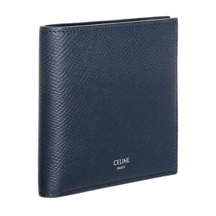 CELINE BI FOLD WALLET IN GRAINED CALFSKIN NAVY BLUE