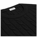 CELINE CABLE KNIT TRIOMPHE SWEATER IN CASHMERE BLACK