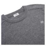CELINE TRIOMPHE CREW NECK SWEATER IN WOOL AND CASHMERE GREY-OFF WHITE