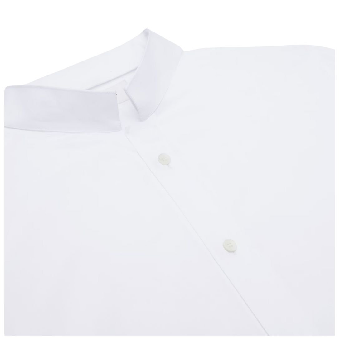 7 CELINE LOOSE SHIRT WITH INVERTED COLLAR IN COTTON POPLIN WHITE