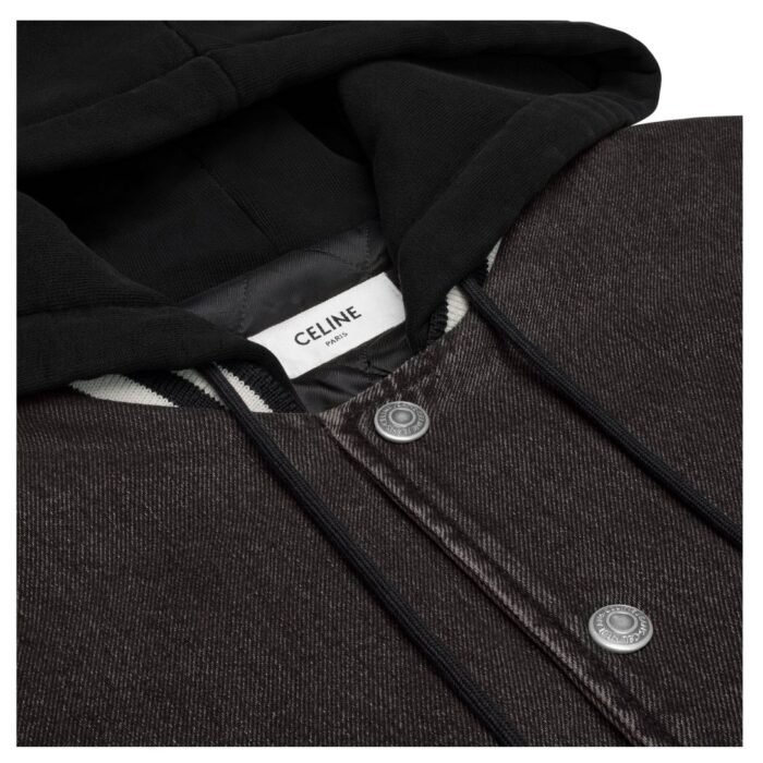 CELINE LOOSE TEDDY JACKET IN CHARCOAL WASH DENIM