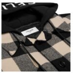 CELINE HOODED OVERSHIRT IN CHECK WOOL
