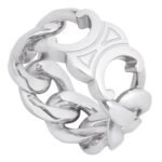 CELINE TRIOMPHE GOURMETTE RING IN BRASS WITH RHODIUM FINISH