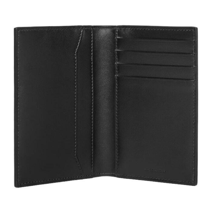 CELINE VERTICAL CARD HOLDER IN CALFSKIN WITH TRIOMPHE EMBOSSED BLACK