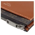 CELINE ZIPPED CARD HOLDER IN TRIOMPHE CANVAS AND LAMBSKIN TAN