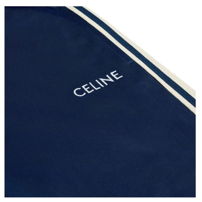 CELINE TRACKSUIT PANTS IN DOUBLE FACE JERSEY NAVY-OFF WHITE