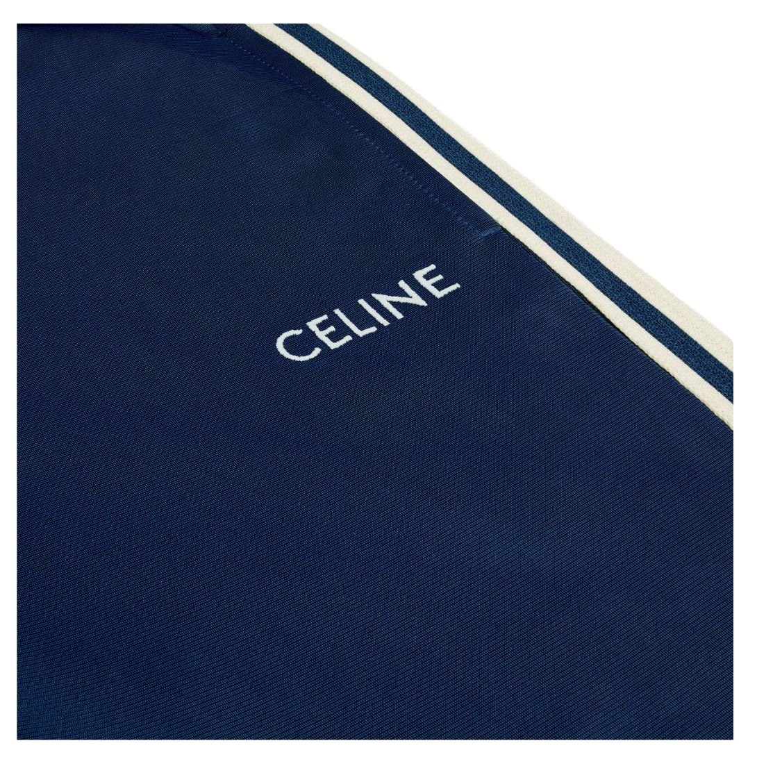 8 CELINE TRACKSUIT PANTS IN DOUBLE FACE JERSEY NAVY-OFF WHITE