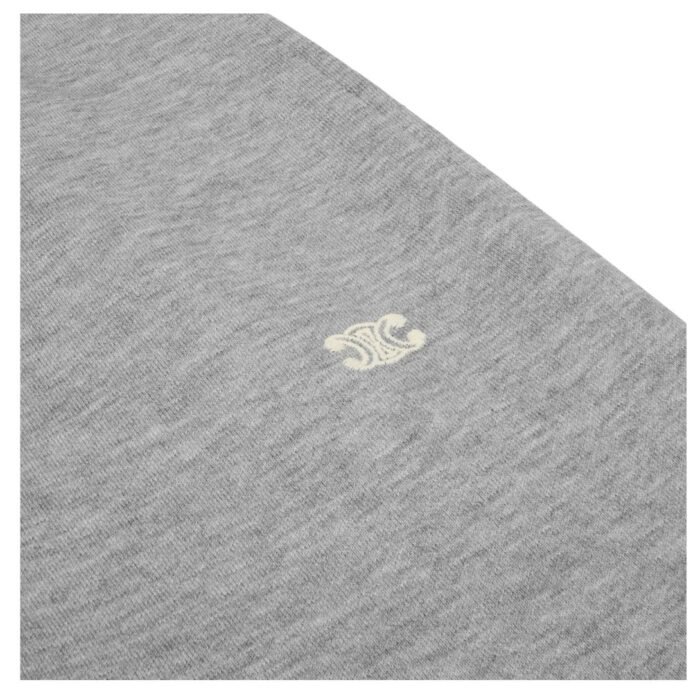 CELINE TRIOMPHE LOOSE TRACK PANTS IN COTTON AND CASHMERE GREY-OFF WHITE