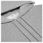 CELINE TRIOMPHE LOOSE ZIPPED HOODIE IN CASHMERE COTTON GREY MELANGE