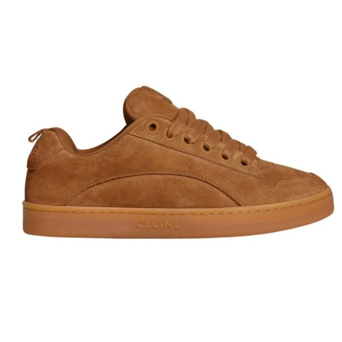 CELINE HUNTINGTON LOW LACE UP SNEAKER IN SUEDE CALFSKIN AND MESH BLACK