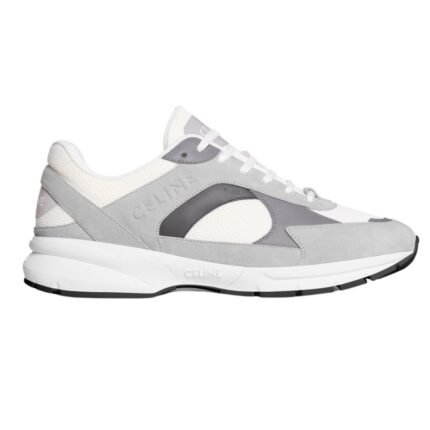 CELINE RUNNER CR 03 LOW LACE UP SNEAKER IN MESH SUEDE CALFSKIN AND CALFSKIN