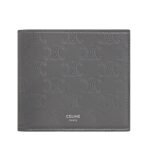 CELINE BI FOLD WALLET WITH COIN COMPARTMENT IN CALFSKIN WITH TRIOMPHE EMBOSSED PEBBLE