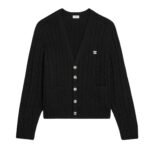 CELINE TRIOMPHE CARDIGAN IN CABLE KNIT CASHMERE CREAM