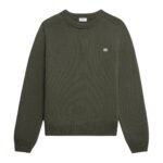 CELINE TRIOMPHE CREW NECK SWEATER IN WOOL AND CASHMERE GREY-OFF WHITE